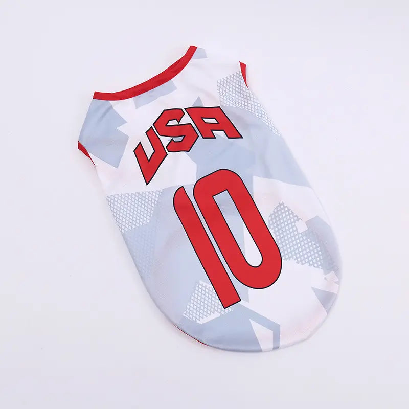 Pet Football Jersey Vest for Dogs and Cats - Lightweight and Breathable Summer Apparel for Small to Medium Pets