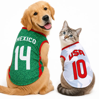Pet Football Jersey Vest for Dogs and Cats - Lightweight and Breathable Summer Apparel for Small to Medium Pets
