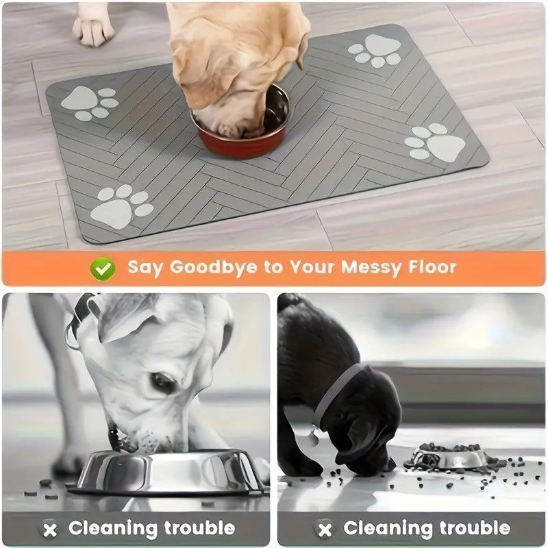 Customizable Non-Slip Pet Feeding Mat, Quick-Dry, Waterproof, Bone Shape Design, Easy Clean, Durable And, Ideal Gift for Pet Lovers