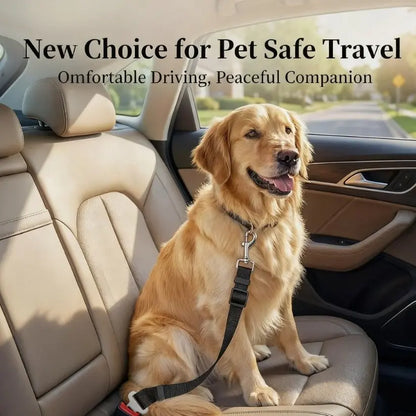 Adjustable Pet Safety Harness and Leash with Car Seat Belt for Dogs and Cats - Durable Vehicle-Ready Tie-Up Strap