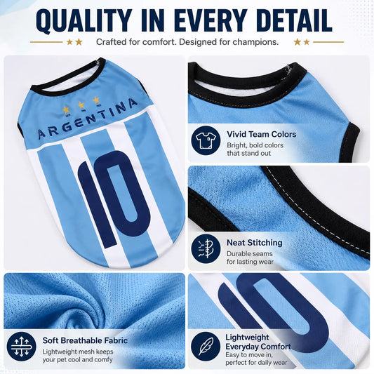 Pet Football Jersey Vest for Dogs and Cats - Lightweight and Breathable Summer Apparel for Small to Medium Pets