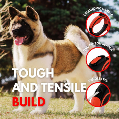 Premium Retractable Dog Leash, 5M with Anti-Slip Handle, Durable Construction, Innovative Braking System, Comfortable Grip for All Dog Sizes, Strong Nylon Tape
