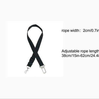Adjustable Pet Safety Harness and Leash with Car Seat Belt for Dogs and Cats - Durable Vehicle-Ready Tie-Up Strap