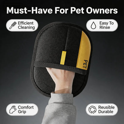 Reusable Pet Hair Remover Mitt - Universal, Waste-Free Reusable Lint Roller, Gentle-On-Fabrics Cleaning Tool for Couch, Clothes - Fast Fur Catcher for Dog & Cat Grooming for a Fur-Free Home Fur Removal Tool