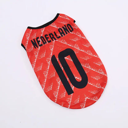 Lightweight Breathable Pet Football Jersey Vest for Dogs and Cats - Summer Team-Inspired Sleeveless Apparel for Small to Medium Pets