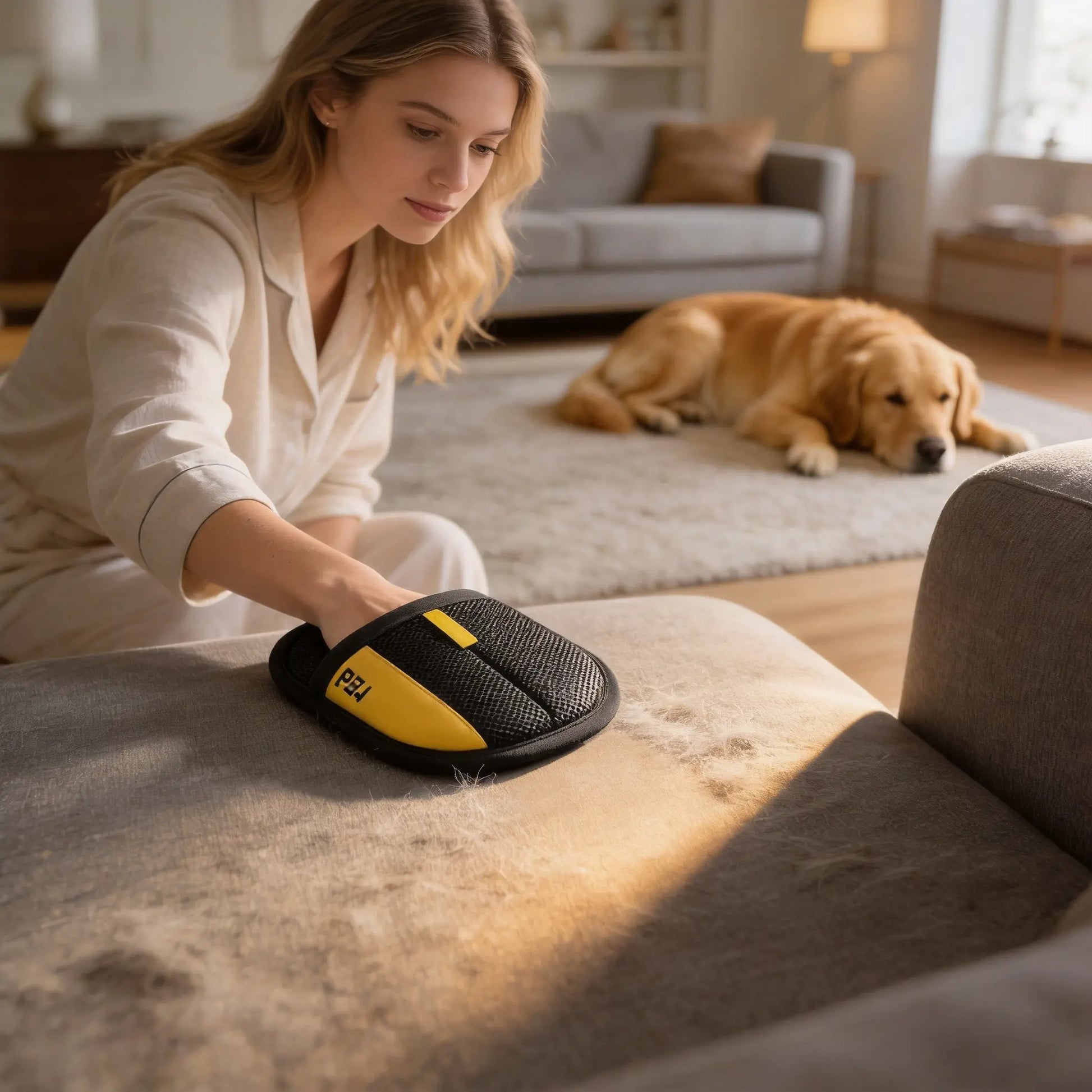 Reusable Pet Hair Remover Mitt - Universal, Waste-Free Reusable Lint Roller, Gentle-On-Fabrics Cleaning Tool for Couch, Clothes - Fast Fur Catcher for Dog & Cat Grooming for a Fur-Free Home Fur Removal Tool