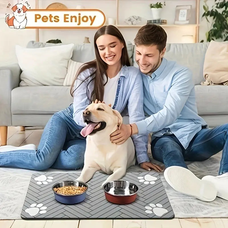 Customizable Non-Slip Pet Feeding Mat, Quick-Dry, Waterproof, Bone Shape Design, Easy Clean, Durable And, Ideal Gift for Pet Lovers