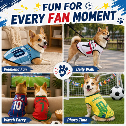 Lightweight Breathable Pet Football Jersey Vest for Dogs and Cats - Summer Team-Inspired Sleeveless Apparel for Small to Medium Pets