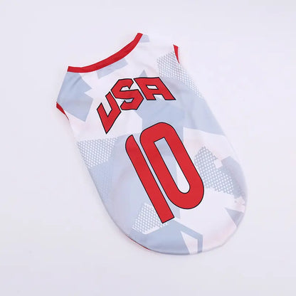 Lightweight Breathable Pet Football Jersey Vest for Dogs and Cats - Summer Team-Inspired Sleeveless Apparel for Small to Medium Pets