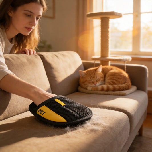Reusable Pet Hair Remover Mitt - Universal, Waste-Free Reusable Lint Roller, Gentle-On-Fabrics Cleaning Tool for Couch, Clothes - Fast Fur Catcher for Dog & Cat Grooming for a Fur-Free Home Fur Removal Tool